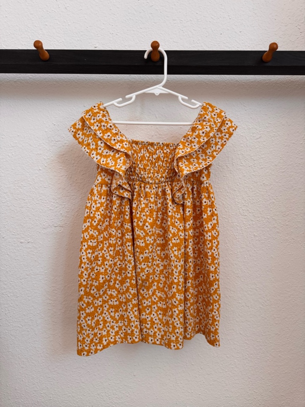 ZARA Girls' Yellow Floral Ruffle Sundress